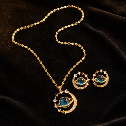 Collar Saturno + aretes de regalo