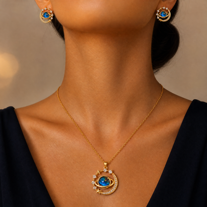 Collar Saturno + aretes de regalo